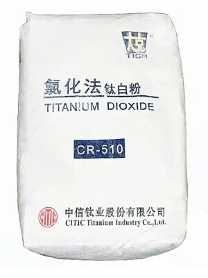 CR-510 การประมวลผล Rutile Chloride Titanium Dioxide ที่มีความแข็งแรงในการให้สีสูงและสีฟ้าสําหรับเคลือบและพลาสติก