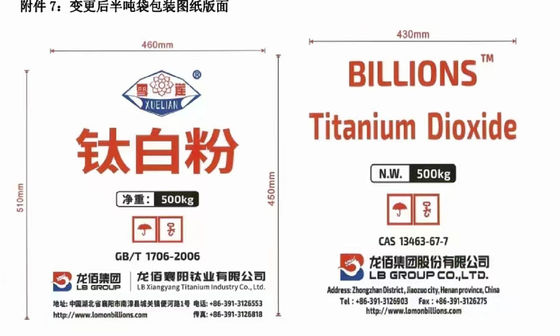 Rutile Titanium Dioxide Tio2 จากจีน R-996 ใช้ในการทาสี