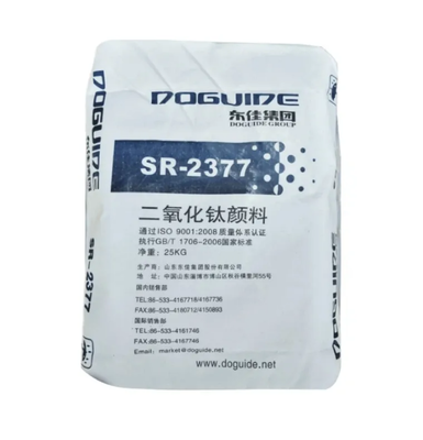 Doguide SR-2377 Rutile Titanium Dioxide ด้วยการบําบัดพื้นผิวอินทรีย์และ Zr-Al Inorganic Coating สําหรับการกระจายน้ําที่ดีที่สุด