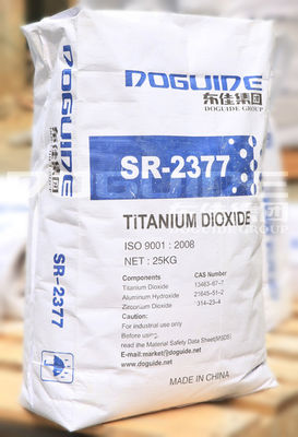 SR-2377 โดไกด์ ไทเทเนียมไดออกไซด์ TiO2 มีปริมาณ TiO2 93.0% ปริมาณรูไทล์ 97.0% และการเคลือบอนินทรีย์ Zr.Al