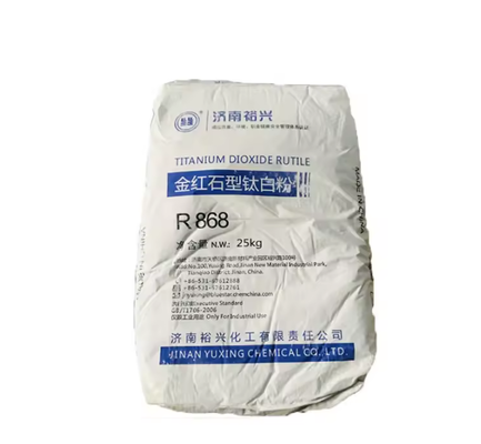 บลูสตาร์ จี่หนาน ยู่ซิง R868 ไทเทเนียมไดออกไซด์ รูไทล์ กระบวนการซัลเฟต เคลือบอนินทรีย์ด้วย Zr-Al การกระจายขนาดอนุภาคแคบ และความเงาสูงสำหรับสีเคลือบอุตสาหกรรม
